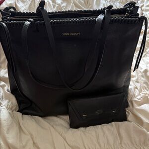 Vince Camuto Black leather Tote and wallet